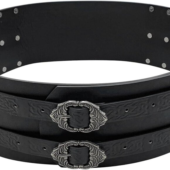 Viking Belt Wide Leather Armor Belt Medieval Belt for Men Women LARP